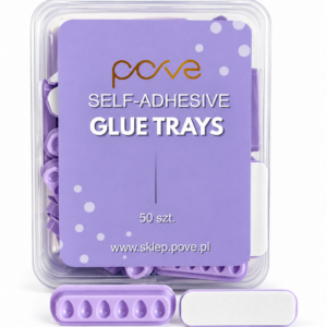 Samoprzylepne podkładki pod klej do rzęs POVE GLUE TRAYS Lilac 50 sztuk
